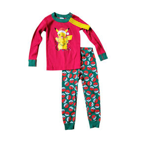 NWT Hanna Andersson Organic Cotton Pokemon Holiday Long John Pajama Set Size 4